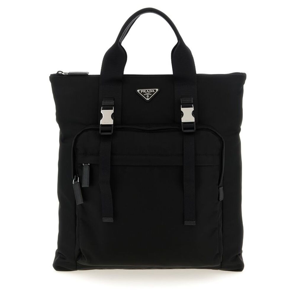 Prada Men Re-Nylon And Saffiano Backpack Shopping Bag